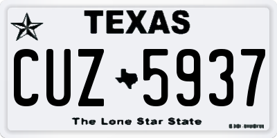 TX license plate CUZ5937