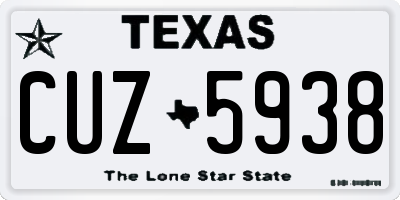 TX license plate CUZ5938