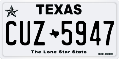 TX license plate CUZ5947