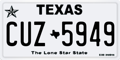 TX license plate CUZ5949
