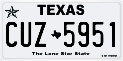 TX license plate CUZ5951