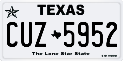 TX license plate CUZ5952