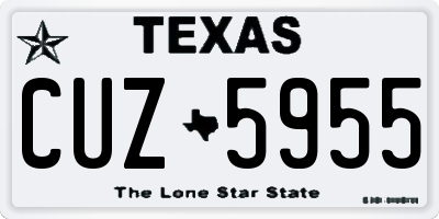 TX license plate CUZ5955