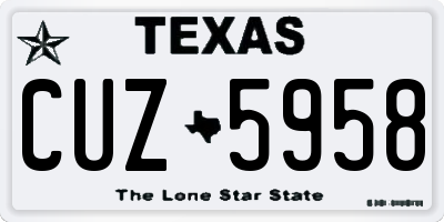 TX license plate CUZ5958