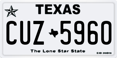 TX license plate CUZ5960