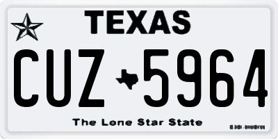 TX license plate CUZ5964