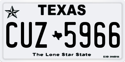 TX license plate CUZ5966