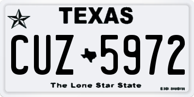 TX license plate CUZ5972