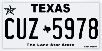 TX license plate CUZ5978