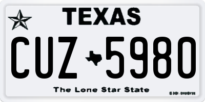 TX license plate CUZ5980