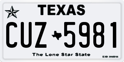 TX license plate CUZ5981