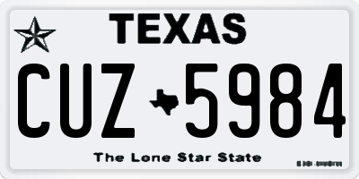 TX license plate CUZ5984