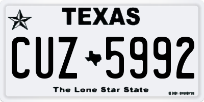 TX license plate CUZ5992