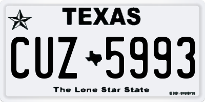 TX license plate CUZ5993