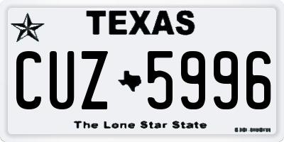 TX license plate CUZ5996