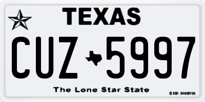 TX license plate CUZ5997