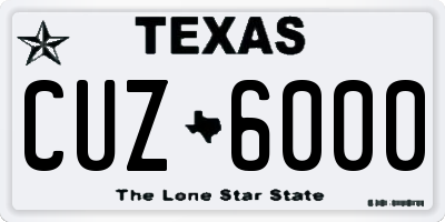 TX license plate CUZ6000