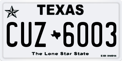TX license plate CUZ6003