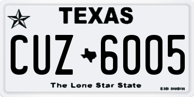 TX license plate CUZ6005