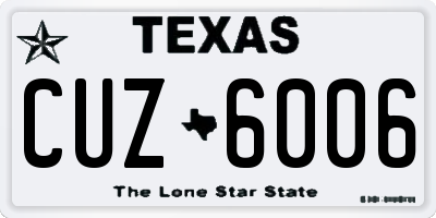 TX license plate CUZ6006