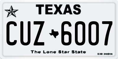 TX license plate CUZ6007