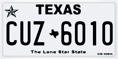 TX license plate CUZ6010