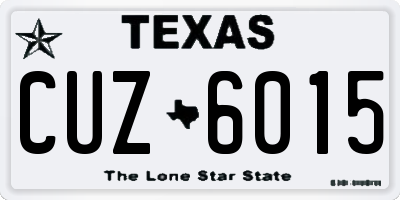 TX license plate CUZ6015