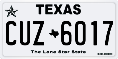 TX license plate CUZ6017