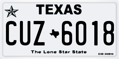 TX license plate CUZ6018