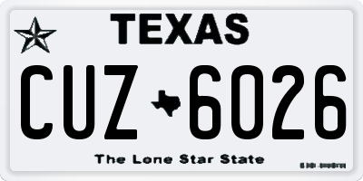 TX license plate CUZ6026