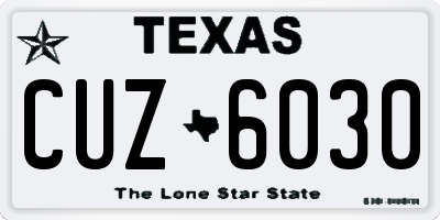 TX license plate CUZ6030