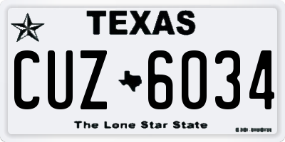 TX license plate CUZ6034