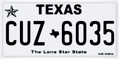 TX license plate CUZ6035