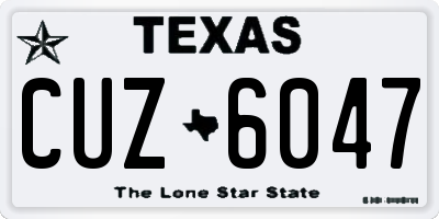 TX license plate CUZ6047