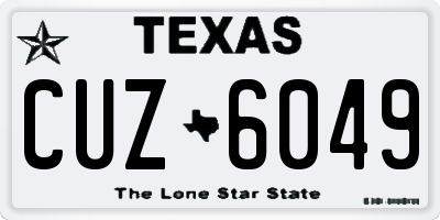 TX license plate CUZ6049
