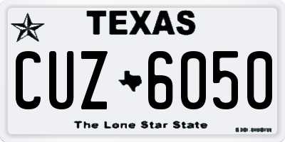 TX license plate CUZ6050