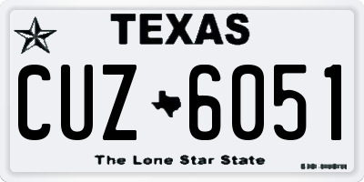 TX license plate CUZ6051