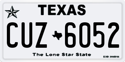 TX license plate CUZ6052