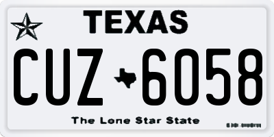TX license plate CUZ6058