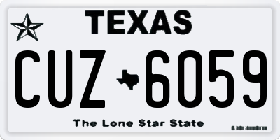 TX license plate CUZ6059