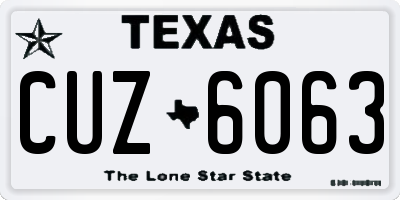 TX license plate CUZ6063