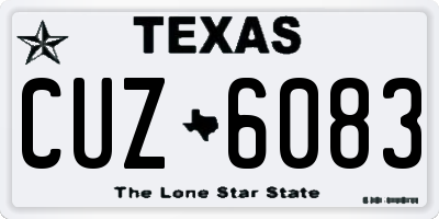 TX license plate CUZ6083