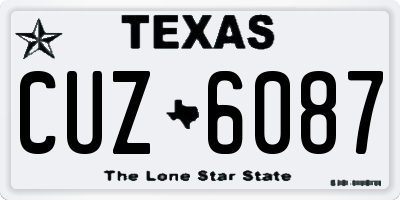 TX license plate CUZ6087