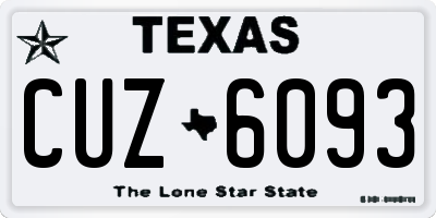 TX license plate CUZ6093