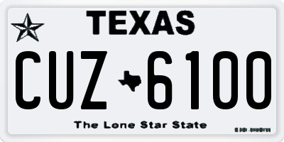 TX license plate CUZ6100