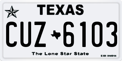 TX license plate CUZ6103