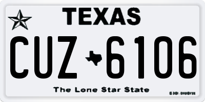 TX license plate CUZ6106