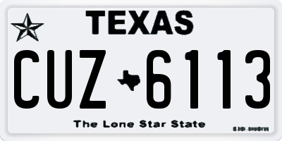 TX license plate CUZ6113