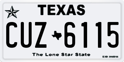 TX license plate CUZ6115