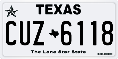 TX license plate CUZ6118